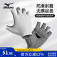 美津濃（MIZUNO）健身手套男女半指騎行訓(xùn)練單杠引體向上擼鐵器械防滑B593灰色小碼