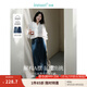 茵曼（INMAN）復(fù)古分割設(shè)計(jì)牛仔裙2025春季女裝新款洗水A字寬松顯瘦半身裙子 深牛仔藍(lán) S