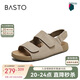 百思圖25夏商場同款休閑勃肯平跟女涼鞋B6465BL5 灰色 37