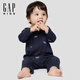 蓋璞Gap嬰兒秋季純棉滿(mǎn)印圓領(lǐng)長(cháng)袖連體衣兒童裝哈衣爬服645623 海軍藍 80cm (9-18月) 亞洲尺碼