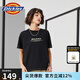 dickies純棉短袖女 縫線袖口工裝t恤 圓領(lǐng)寬松短袖 DK010393 黑色 L