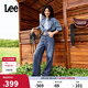 Lee涼涼褲25新品429中腰直腳天絲中藍色女牛仔褲潮