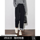 初語(yǔ)解構褲子顯瘦哈倫褲女2024新款秋冬加絨衛褲寬松保暖休閑褲 黑色 加絨 L