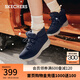 斯凱奇（Skechers）女鞋面包鞋保暖短筒舒適柔軟短靴加絨厚底雪地棉鞋144194 海軍藍(lán)色/NVY 39