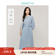 茵曼（INMAN）【商場同款】萊賽爾亞麻連衣裙2025春秋季女裝新品中袖收腰裙子 海霧藍 M