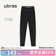 ubras七夕禮物仿牛仔高腰收腹加絨打底褲女保暖時(shí)尚高彈可外穿 黑色平腰款 1條 L