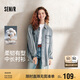 森馬（Semir）森柔牛仔|牛仔襯衫女中長(zhǎng)款秋oversize長(zhǎng)袖襯衣街頭103524105003