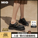 MIO七夕禮物【楊超越同款】米奧春季新款女厚底松糕鞋亮面樂福鞋單鞋 黑白藍(lán) 38