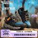 Skechers斯凱奇兒童戶外鞋大童運動鞋透氣旋鈕搭扣童鞋男童跑鞋406433L