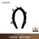 AJIDOU阿吉豆發(fā)箍女高顱頂珍珠寬發(fā)箍休閑潮酷小眾優(yōu)雅發(fā)飾七夕禮物 黑色 內(nèi)直徑11.7cm寬3cm