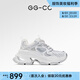 GG-CC【白鹿同款】秋季新款潮流厚底老爹鞋銀色增高休閑鞋女G24X9833 白色 37