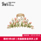She's茜子愛(ài)的模樣原創(chuàng  )輕奢郁金香盤(pán)發(fā)抓夾大號鯊魚(yú)夾后腦勺發(fā)卡子頭飾 花香粉A1