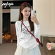 MJ STYLE純棉長(zhǎng)袖T恤女2025春秋季新款簡(jiǎn)約小個(gè)子可愛(ài)百搭寬松打底衫上衣