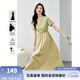 梵希蔓簡(jiǎn)約通勤黑色短袖連衣裙女2025年夏季新款收腰顯瘦小黑裙子 M6986 秋香綠 L