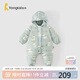 童泰（TONGTAI）嬰兒羽絨服連體衣秋冬季寶寶連帽爬服兒童外出三防哈衣藍色80cm