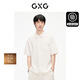GXG男裝三色肌理潮流短袖POLO 米白 170/M