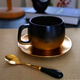 陶徹黑金咖啡杯碟勺套裝陶瓷杯子下午茶家用輕奢華優(yōu)雅簡(jiǎn)約歐式馬克杯 優(yōu)雅紳士黑金漸變 280ml