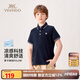 英氏（YEEHOO）兒童polo衫男女童T恤中大童裝短袖基礎(chǔ)涼感抗菌休閑夏 深藍(lán)  140 