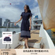 TOMMY HILFIGER【條紋裙擺】夏女氣質(zhì)休閑五?？凼昭@瘦POLO連衣裙76J5316 藏青色FAP M