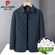 皮爾卡丹（pierre cardin）桑蠶絲棉服男輕薄款秋冬季外套男士高端中年爸爸棉衣商務(wù)休閑棉襖 蝦青色 【翻領(lǐng)桑蠶絲棉衣】 XL 【推薦體重 135-150斤】