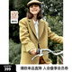 ELLE法式高級感廓形西裝外套女2024冬裝新款小個子氣質(zhì)休閑小西服 卡其色 M