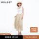 moussy 女裝新品甜美森系風(fēng)木耳邊波點(diǎn)半身裙女028HSA30-1981 070米色 S