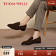 THOM WILLS樂(lè )福鞋男真皮商務(wù)皮鞋圓頭套腳休閑皮鞋一腳蹬男鞋 深咖色A921-2 41 /7.5碼