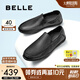 百麗皮鞋男羊皮一腳蹬豆豆樂福鞋344J4AM5 黑色-常規(guī) 41 (255mm)