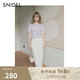 SNIDEL2025春夏新品簡(jiǎn)約百搭純色字母印花圓領(lǐng)短袖T恤SWCT252129 紫色 均碼 (F)