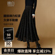 晚白【新品】黑色顯瘦網(wǎng)紗A字半身裙2025秋款法式通勤百搭長(cháng)裙 黑色 2XL