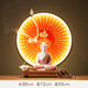 陶瓷釋迦摩尼佛大日如來(lái)佛像客廳創(chuàng  )意玄關(guān)禪意裝飾畫(huà)心經(jīng)燈圈擺件 燈圈【紅】如來(lái)-紅衣【陶瓷】送