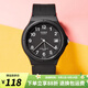 卡西歐手表 學(xué)生運動(dòng)簡(jiǎn)約石英小黑表 休閑指針?lè )浪醺咧猩直砥呦ΧY物 MW-59-1B