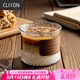 CLITON咖啡杯日式錘紋防燙玻璃杯子茶杯家用高顏值拿鐵濃縮杯玻璃水杯