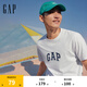 Gap男女裝2025春季新款純棉字母logo短袖T恤常規(guī)上衣美版570044 白色 M 美碼 L亞洲碼180/96A