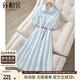 絲柏舍翻領(lǐng)襯衫裙2025夏裝新款女裝短袖簡(jiǎn)約寬松款中長(cháng)連衣裙