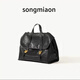 SONGMIAON婦女節禮物雙肩背包女通勤單肩斜挎大學(xué)生書(shū)包高級感大容量旅行包 煙墨黑 小號
