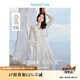 茵曼新中式流蘇盤(pán)扣襯衫兩件套夏季女裝刺繡吊帶裙套裝 梨花杏 S