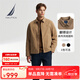 諾帝卡（NAUTICA）【單件直降】春夏新款經(jīng)典簡約挺闊有型翻領薄外套夾克男JO4306 深卡其2BB M