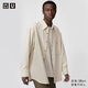 優(yōu)衣庫合作款/男裝女裝斜紋寬松襯衫/長(cháng)袖襯衣480654 30 淺米色 S /165/84A