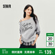森馬（Semir）衛衣女秋斜肩刺繡拼接格紋假兩件寬松蝴蝶結2025上衣10A525116001