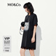 MO&Co.連衣裙2025夏新品接觸瞬間涼感短袖印花T恤裙MBE2DRST09 深鷗灰色 XS 155