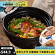 HARIO日本原裝進(jìn)口萬古燒陶瓷鍋家用多功能砂鍋燉鍋米飯鍋耐熱鍋 GNR 2-3人份 1.4L