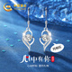中國(guó)黃金CHINA GOLD心中有你足銀耳環(huán)女托帕石耳釘浪漫七夕情人節(jié)禮物送女友老婆生日 京速達(dá)-足銀心中有你托帕石耳環(huán)