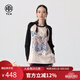 TCH2024秋季新款長袖T恤男女同款重工燙鉆休閑寬松上衣T72C086038 卡其色 L