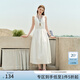 范思藍(lán)恩設(shè)計(jì)感少女運(yùn)動風(fēng)連衣裙女2025夏裝抽繩無袖蕾絲裙子2803 白色 XL