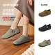斯凱奇（Skechers）單鞋勃肯鞋女士2025新款秋季牛皮一腳蹬休閑鞋厚底豆豆鞋159018