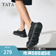 他她（TATA）一腳蹬布鞋男鞋透氣懶人軟底爸爸鞋2025夏季新款VMR01BM5 黑色 42