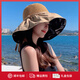 Charm Kendo遮陽(yáng)帽女太陽(yáng)帽子黑膠大檐帽防紫外線(xiàn)女防曬帽可折疊蝴蝶結漁夫帽 卡其【戶(hù)外遮全臉涼帽女】
