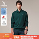 哈吉斯（HAZZYS）男裝 秋季polo領(lǐng)男上衣棉彈寬松翻領(lǐng)衛(wèi)衣男ABTZE0CCX37 青綠色TG XL （180/100A 50）