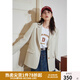 獨束大碼女裝通勤輕職業(yè)隨性西裝外套女春季新款微胖mm簡(jiǎn)約風(fēng)尚上衣 奶油米 XL （尺碼：3） 拍前和客服確認尺碼